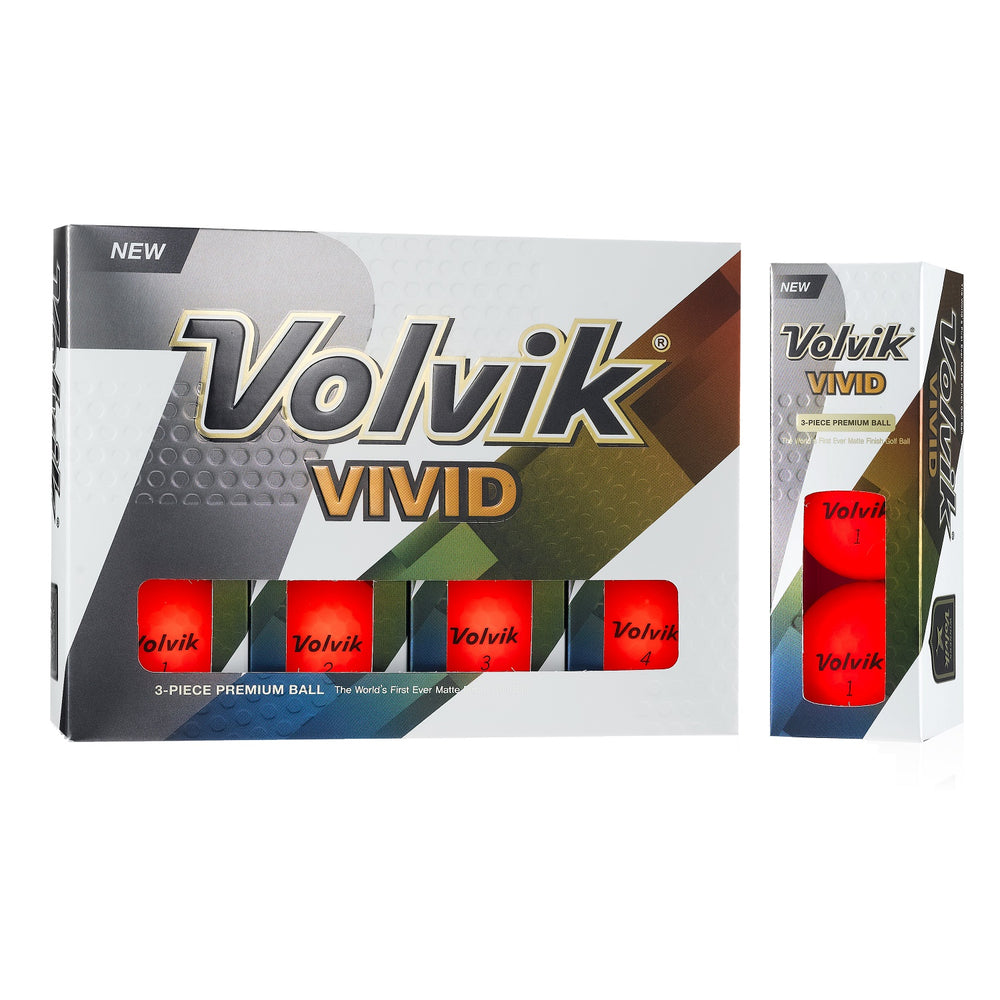Volvik Vivid 3 Pc Golf Balls - Matte Orange